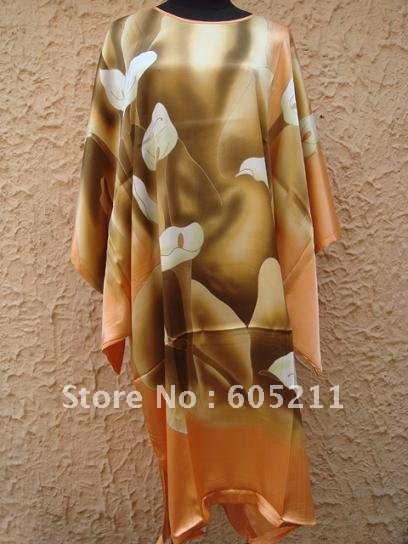 HOT SELL New Chinese Women's Silk Satin hand painting intimate&Sleep kimono robe gown Nightwear one size "LGD S4015"