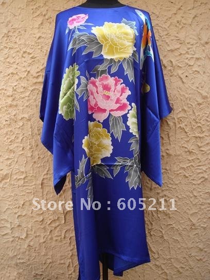 HOT SELL New Chinese Women's Silk Satin hand painting intimate&Sleep kimono robe gown Nightwear one size "LGD S4023"