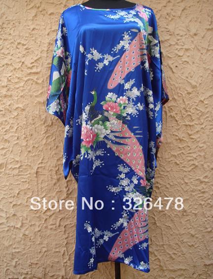 HOT SELL New Chinese Women's Silk Satin hand painting intimate&Sleep kimono robe gown Nightwear one size   S4006