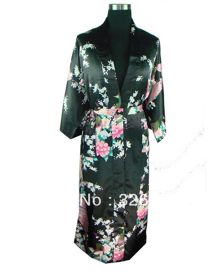 HOT SELL New Chinese Women's Silk Satin hand painting intimate&Sleep kimono robe gown Nightwear size S-3XL  S0030