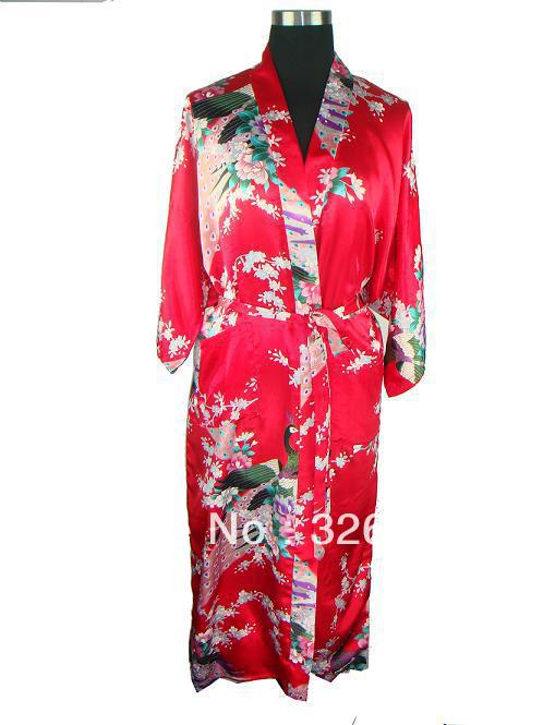 HOT SELL New Chinese Women's Silk Satin hand painting intimate&Sleep kimono robe gown Nightwear size  S-3XL S0038