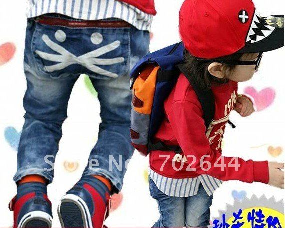 Hot sell, New  fashion baby boy /girl  Autumn and winnter  Cat cowboy  jeans ,(5 pcs/lot)