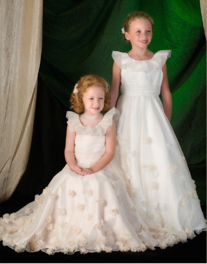 Hot Sell Princess Round Neck Wedding Ball Gown Pageant Kid Flower Girl Dress F32
