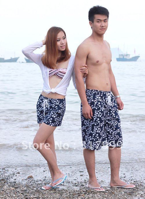 HOT SELL !!Sexy Couple beach pants Short beach wear Set B010