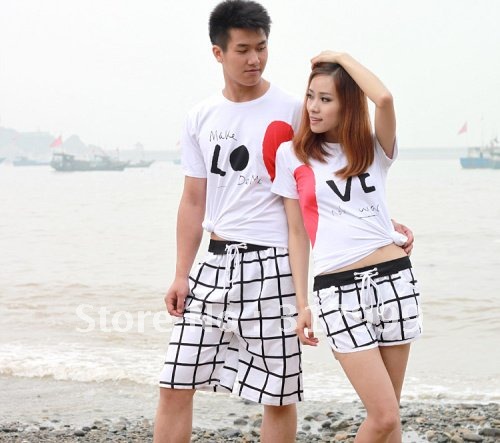 HOT SELL !!Sexy Couple beach pants Short beach wear Set B015