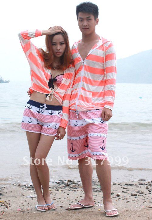 HOT SELL !!Sexy Couple beach pants Short beach wear Set B016