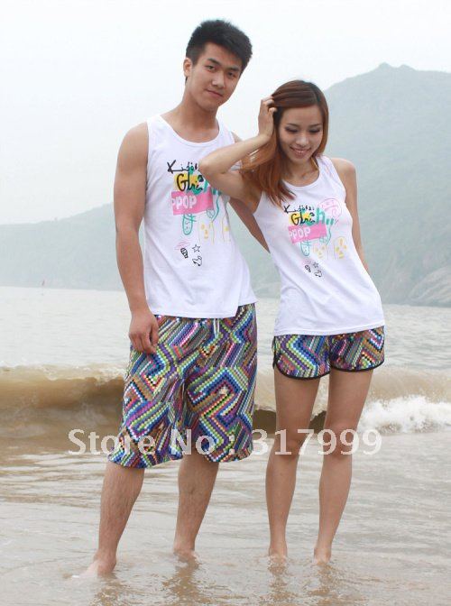 HOT SELL !!Sexy Couple beach pants Short beach wear Set B019