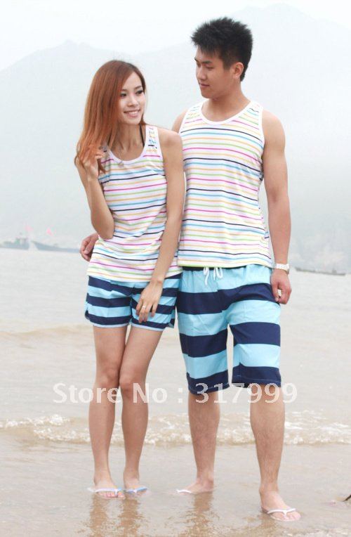 HOT SELL !!Sexy Couple beach pants Short beach wear Set B025