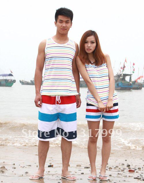 HOT SELL !!Sexy Couple beach pants Short beach wear Set B032