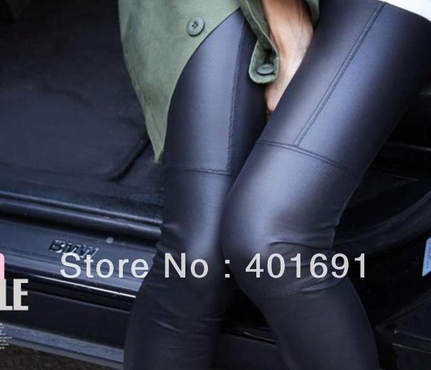 Hot sell!  Sexy Ladies Faux Leather Black Leggings Fashion Pants Black Trousers Tights