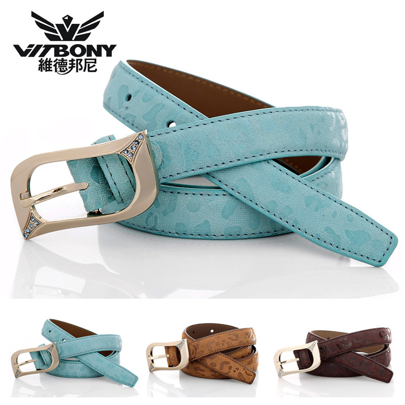 Hot sell Vitbony strap female genuine leather belt female all-match fashion cowhide thin belt Free shipping