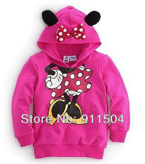 Hot Sell! Wholesale Children Cartoon clothing boys girls Minnie/ Mickey cotton hoodies,baby fashion outwear coat 5pcs/lot