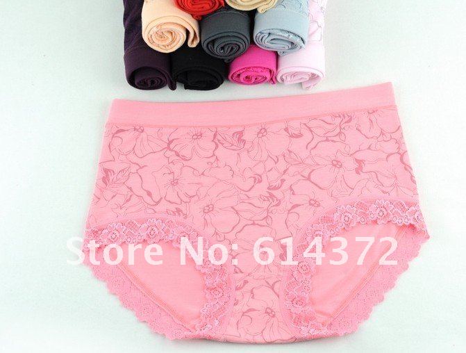 HOT seller !!! Good quality!!! High wait with lace  women's panties/underwear,12 colors to choose,free shipping