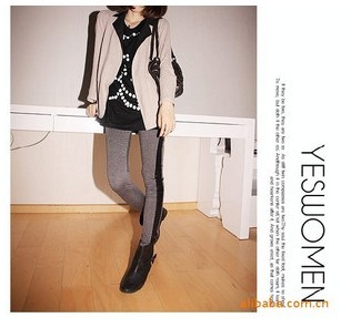 Hot-selling 2011 women's faux leather pants patchwork slim legging ankle length trousers cotton