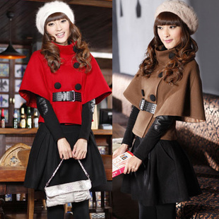 Hot-selling 2012 autumn and winter ol women's cloak overcoat short jacket twinset woolen skirt bust skirt