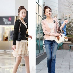 Hot-selling 2012 depreciating sz197117 fashion sweet puff sleeve slim coat