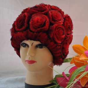 Hot-selling 2012 rose hot-selling rabbit skin fur hat eslpodcast women's rex rabbit hair cap