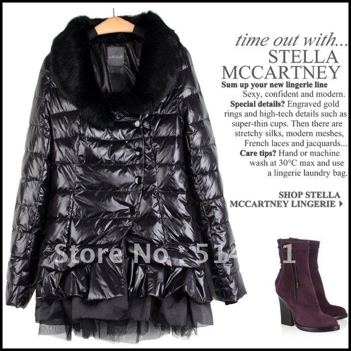 Hot selling!2012 winter fashion warm overcoat ultra large luxurious fur collar women medium-long down coat,real fur down jacket