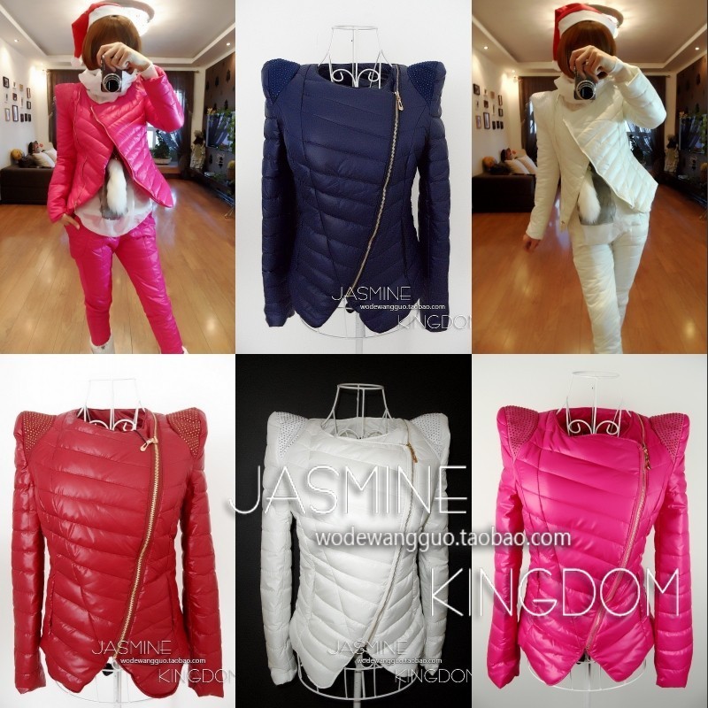 Hot-selling 2012 winter fashion women duck down coat cotton-padded jacket female  slim small wadded jackets thin coat