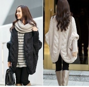 Hot-selling 2012 women's needle casual batwing sleeve sweater outerwear sweater loose twisted autumn and winter