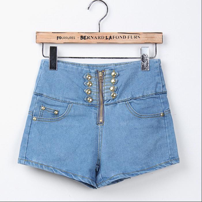 Hot-selling 2013 100% cotton water wash women's denim shorts