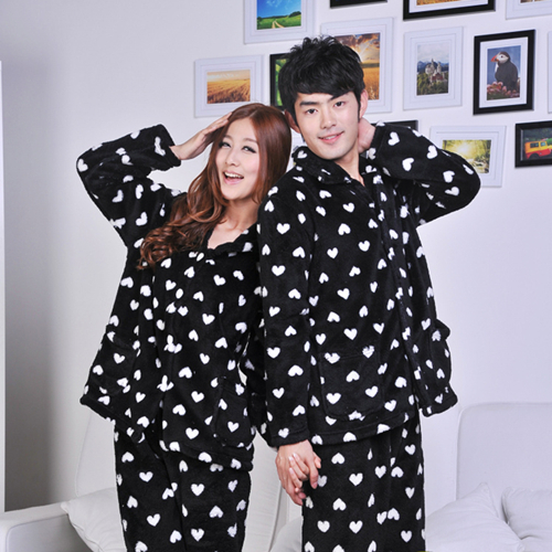 Hot-selling 2013 autumn and winter coral fleece lovers sleepwear long-sleeve set twinset thickening lounge