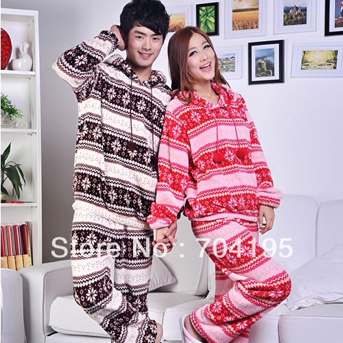 Hot-selling 2013 autumn and winter coral fleece sleepwear female set thickening thermal with a hood cartoon lounge nightwear