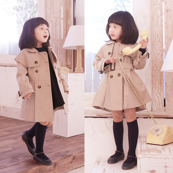 Hot-selling 2013 winter sheep woolen thickening female child outerwear trench overcoat