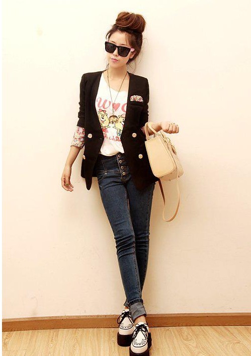Hot-selling 302 2013 buttons high waist denim pencil pants