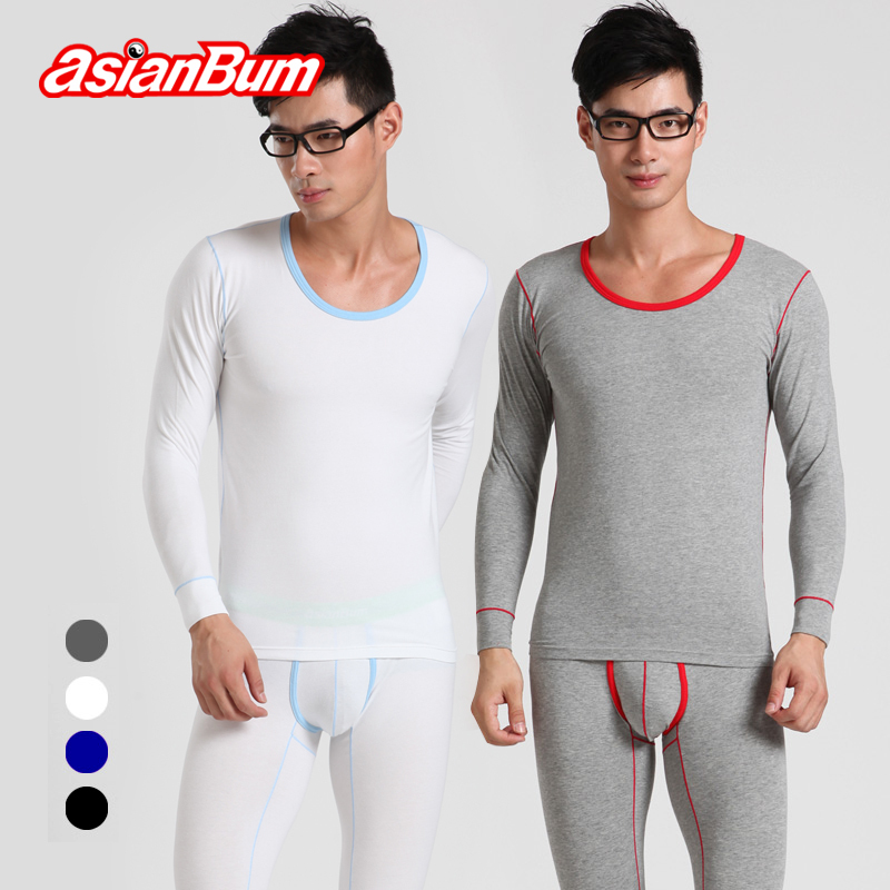 Hot-selling asianbum male underwear set long johns long johns 100% cotton fashion big o-neck thermal underwear set