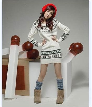 Hot selling, autumn casual fashion print Christmas fawn sweater women cardigan pullover, Sweaters for women, Free shipping