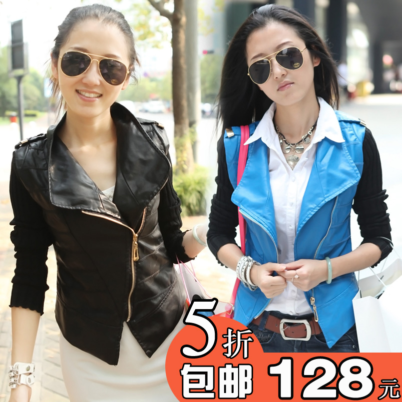 Hot-selling autumn slim PU small leather clothing women's design short outerwear motorcycle outerwear