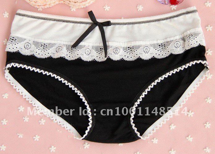 Hot selling Bamboo Charcoal Fiber Seamless Lace Bow Sexy Lady's Briefs ,women panties,soft underwear