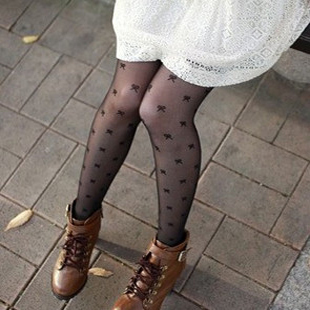 Hot-selling bow love stripe pantyhose thin stockings female socks