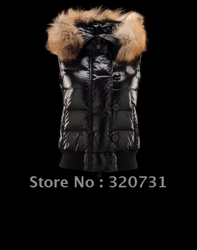 Hot Selling Brand new Women Fashion Short Fit Winter Fur Hooded Vest Down Coat/Ladies Warm Duck Down Waitcoast&Jacket #9056