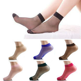 Hot-selling candy color crystal socks short socks ultra-thin Transparent short stockings right, socks women's meat stockings