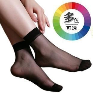 Hot-selling candy color crystal socks short socks ultra-thin transparent short stockings right, socks women's stockings 0102