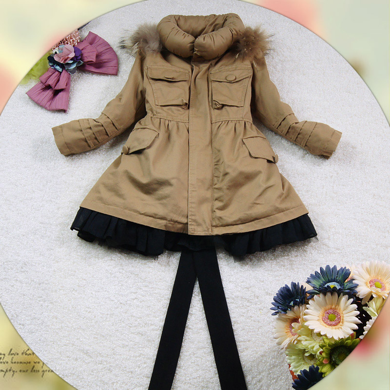 Hot-selling casual wadded jacket girls child stand collar cotton-padded jacket mink baby cotton-padded jacket winter