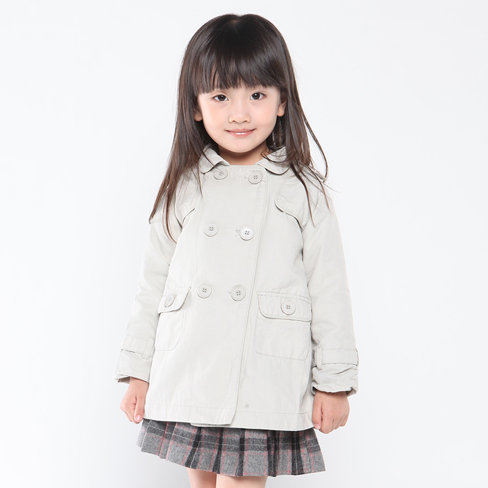 Hot-selling children's clothing female child autumn 2012 child trench spring and autumn outerwear 100% cotton double breasted
