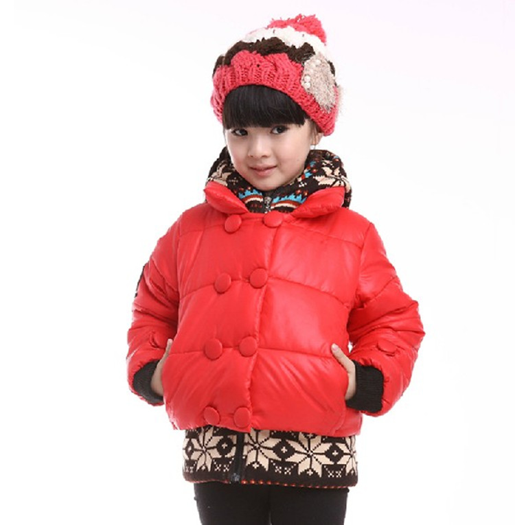 Hot-selling children winter wadded jacket child faux two piece female child wadded jacket children outerwear