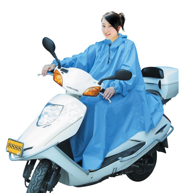 Hot-selling cuff electric bicycle motorcycle raincoat poncho lengthen thickening fashion