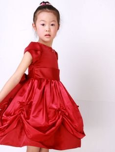 hot selling EMS free shipping 2pcs/lot retail girl flower dancing party dress children wedding princess red dresses girls gown