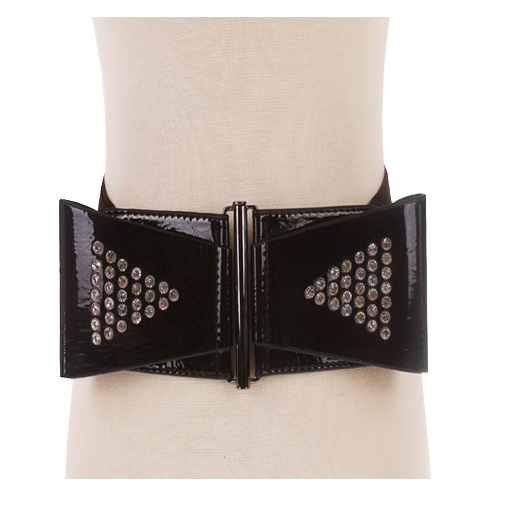 Hot-selling fashion bohemia women's wide belt diamond elastic waist japanned leather chromophous