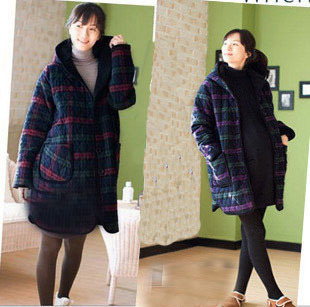 Hot-selling ! fashion checked maternity top maternity clothing wadded jacket cotton-padded jacket outerwear my10