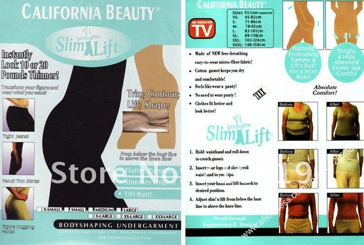Hot selling!Free Shipping 50pcs/lot, Slim N Lift California Beauty SUPREME SLIMMING As Seen On TV Wholesale Beige and black