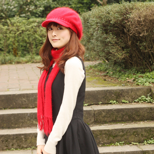 Hot-selling full women's rabbit fur hat scarf cap sleeve t02