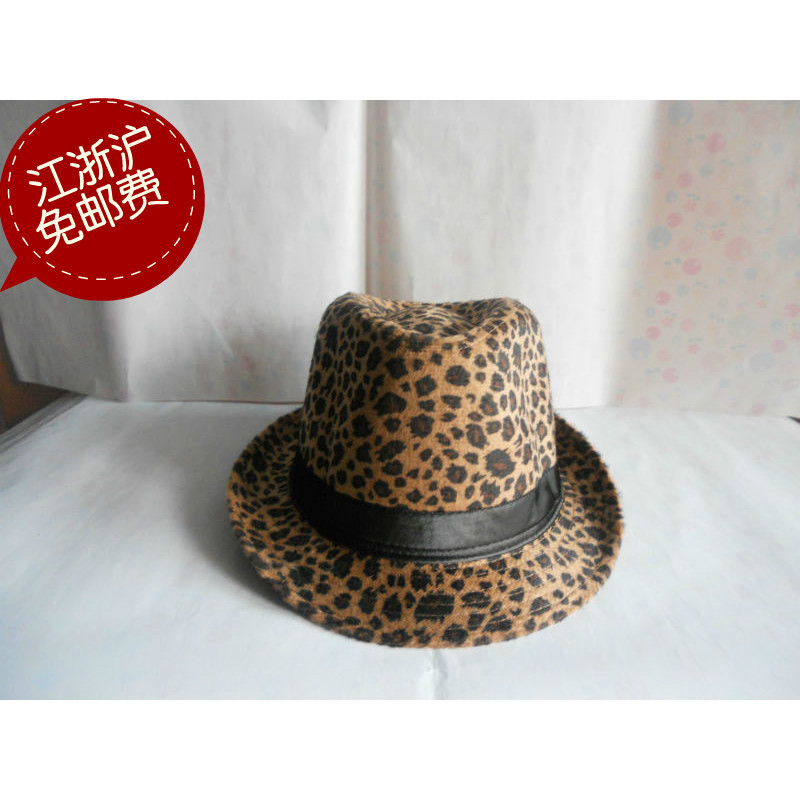 Hot-selling general cap fedoras classic leopard print jazz hat leopard print hat