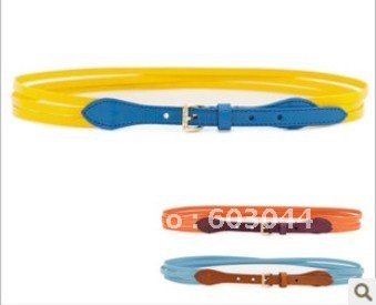 HOT SELLING GENUINE COW LEATHER WOMEN BELT+PATCHWORK CANDY COLORS+WOMEN WAIST BELT+FREE SHIPPING(1PC)+WHOLESALES C528