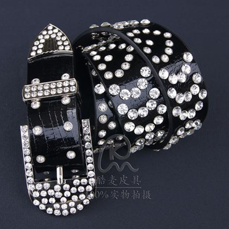 Hot Selling Genuine Leather Belt women's Rhinestone belt diamond strap sparkling diamond strap cowhide Waistband