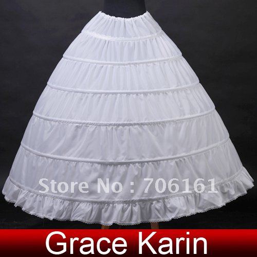 Hot Selling GK 6 Hoop Wedding Bridal Gown Dress Petticoat Underskirt Crinoline CL2711 + Free Shipping